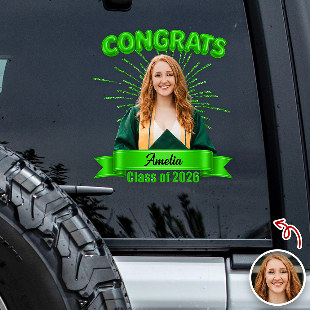 Custom Photo Class Of 2026 Graduation Car Window Decal Sticker HA75 920436
