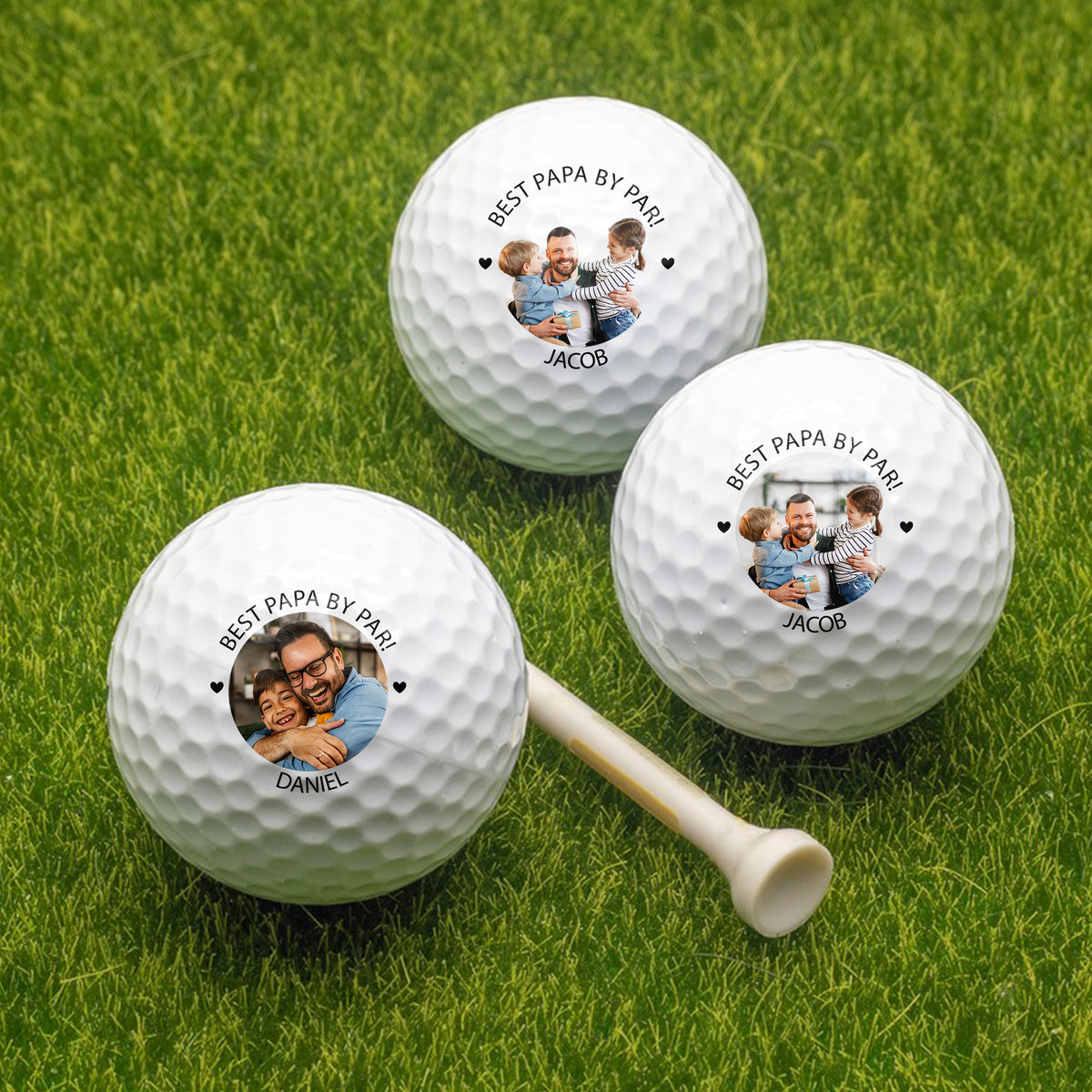 Custom Photo Best Papa By Par Golf Ball Gift For Dad TH10 898219