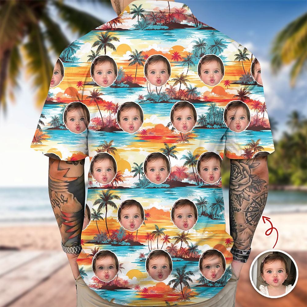 Custom Face Photo Tropical Hawaiian Shirt Summer Vacation Gift CH07 911436