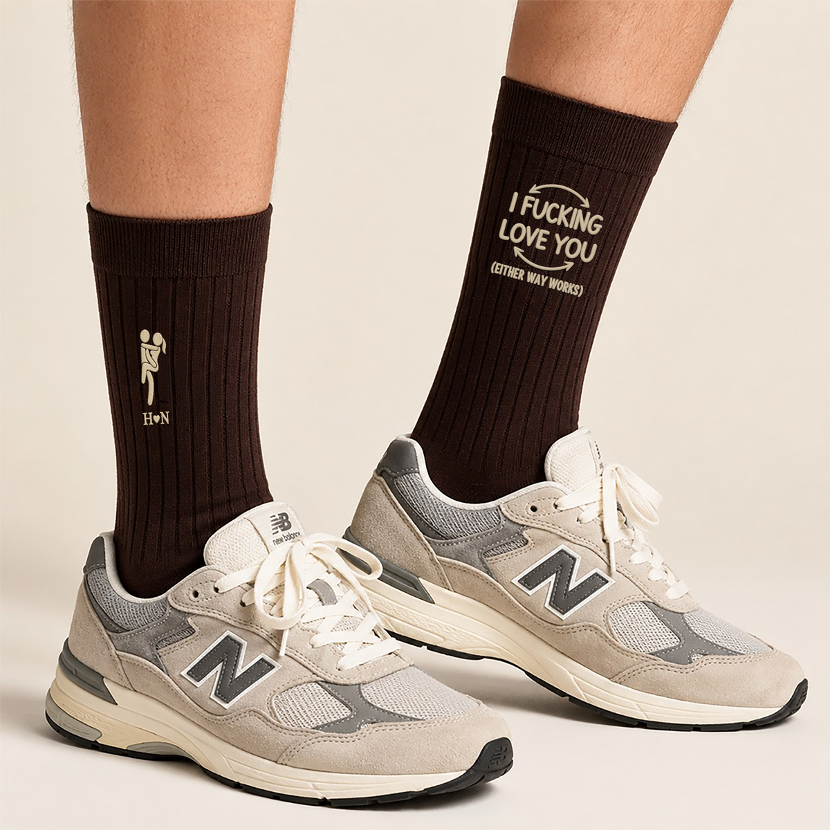 Personalized I F*cking Love You Either Way Works Embroidered Socks, Naughty Gifts For Him, Groom, Husband CH07 180680