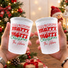 Personalized Family Name Merry Christmas Cups, Festive Holiday Drinkware HA75 919460