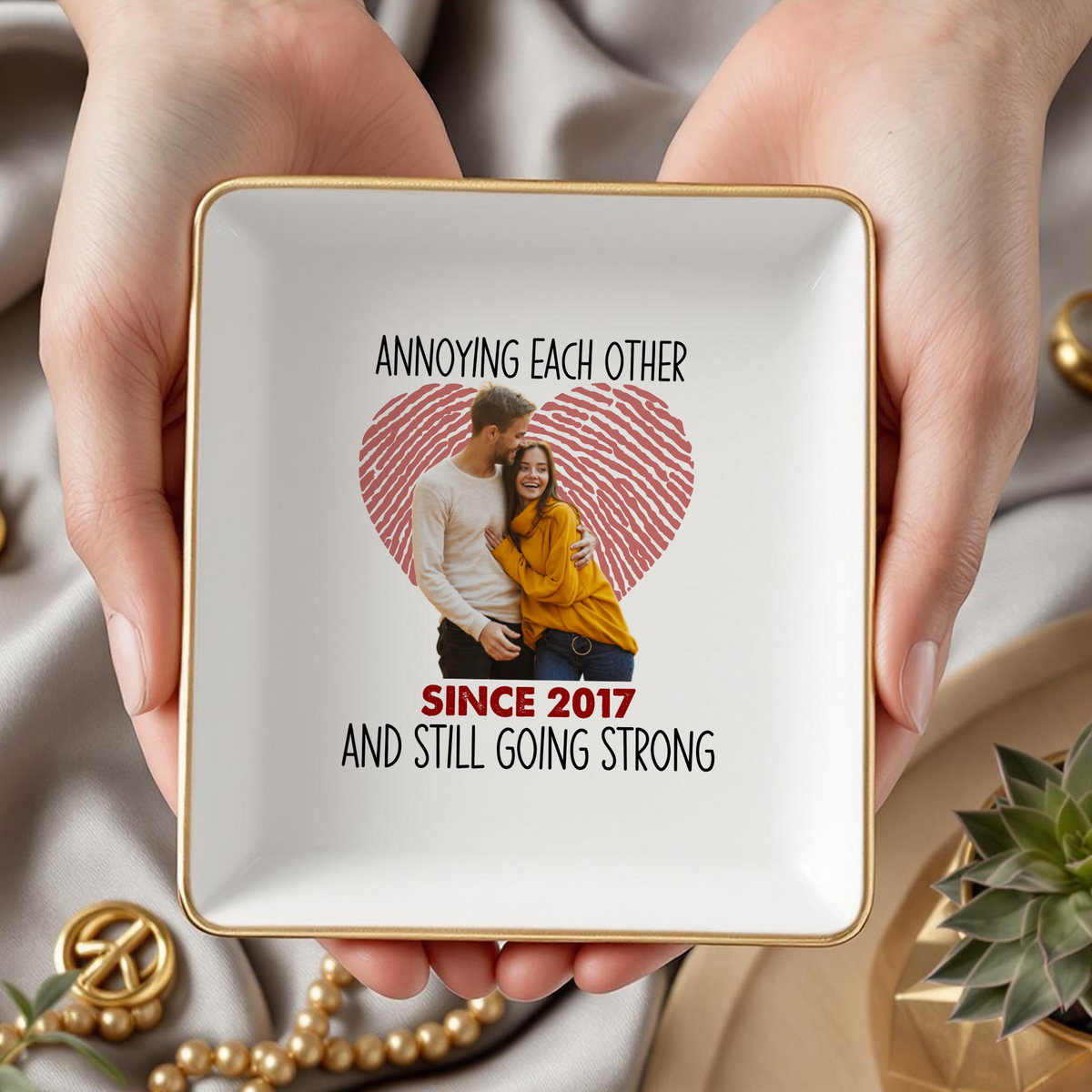 Custom Photo Annoying Each Other Since Year And Still Going Strong Jewelry Dish Gift For Couple HO82 901122