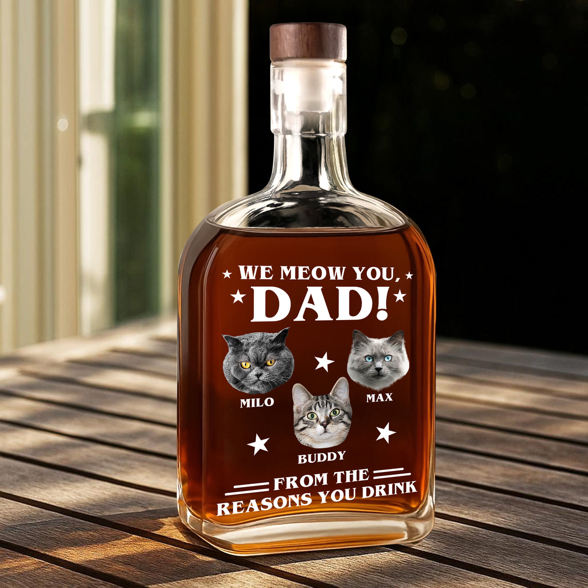 Custom Photo We Meow You - Cat Personalized Custom Whiskey Bottle - Father's Day, Gift For Dad, Pet Owners, Pet Lovers HO82 894078
