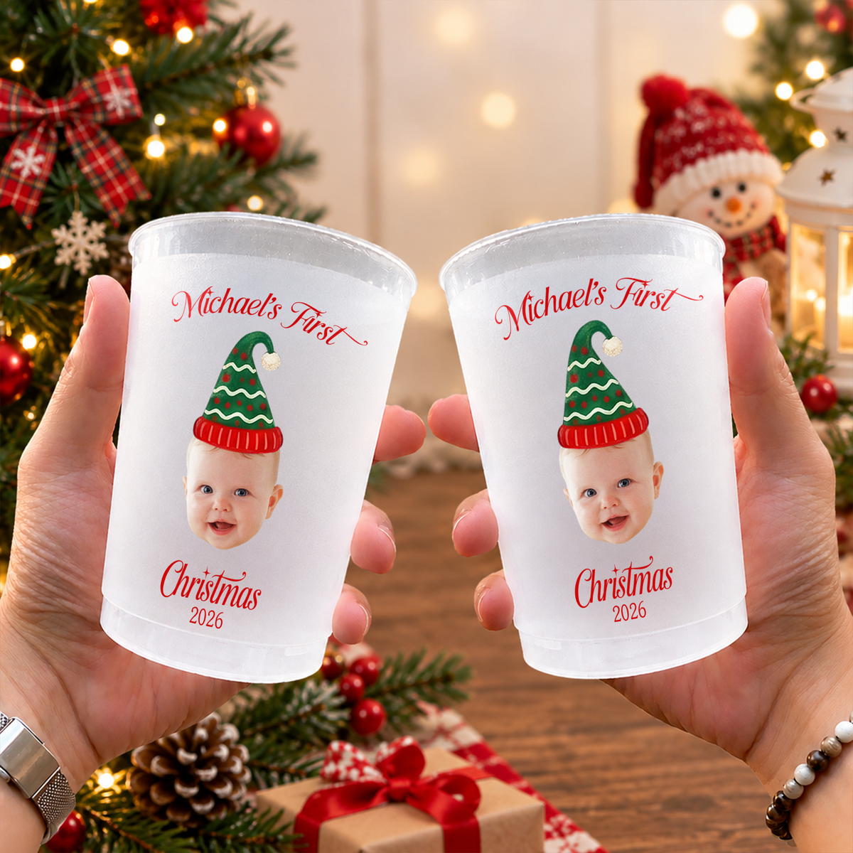 Custom Photo Baby's First Christmas Personalized Cups HA75 919462