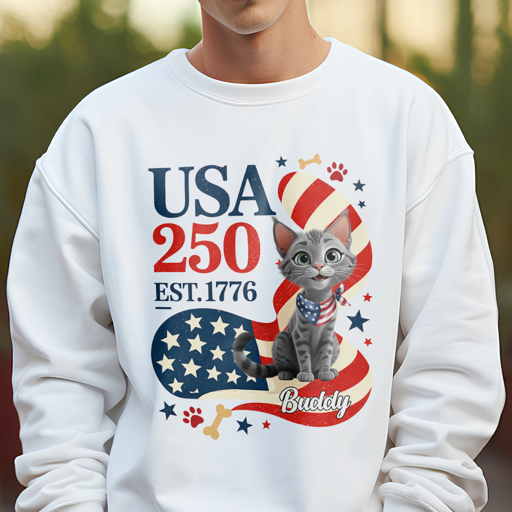 Personalized American Cat 250th Anniversary Patriotic Bright Shirt LM32 899179