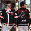 Custom Baseball Photo Varsity V-neck Cardigan Baseball Player Gift HO82 903846