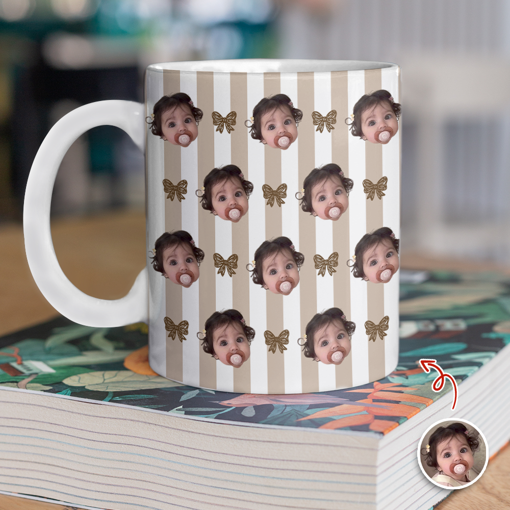 Custom Stripe Baby Photo Mug Cute Gift for Mom Dad & Family CH07 911540