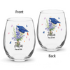 Personalized Graduation With Birth Flower Wine Glass HO82 901830