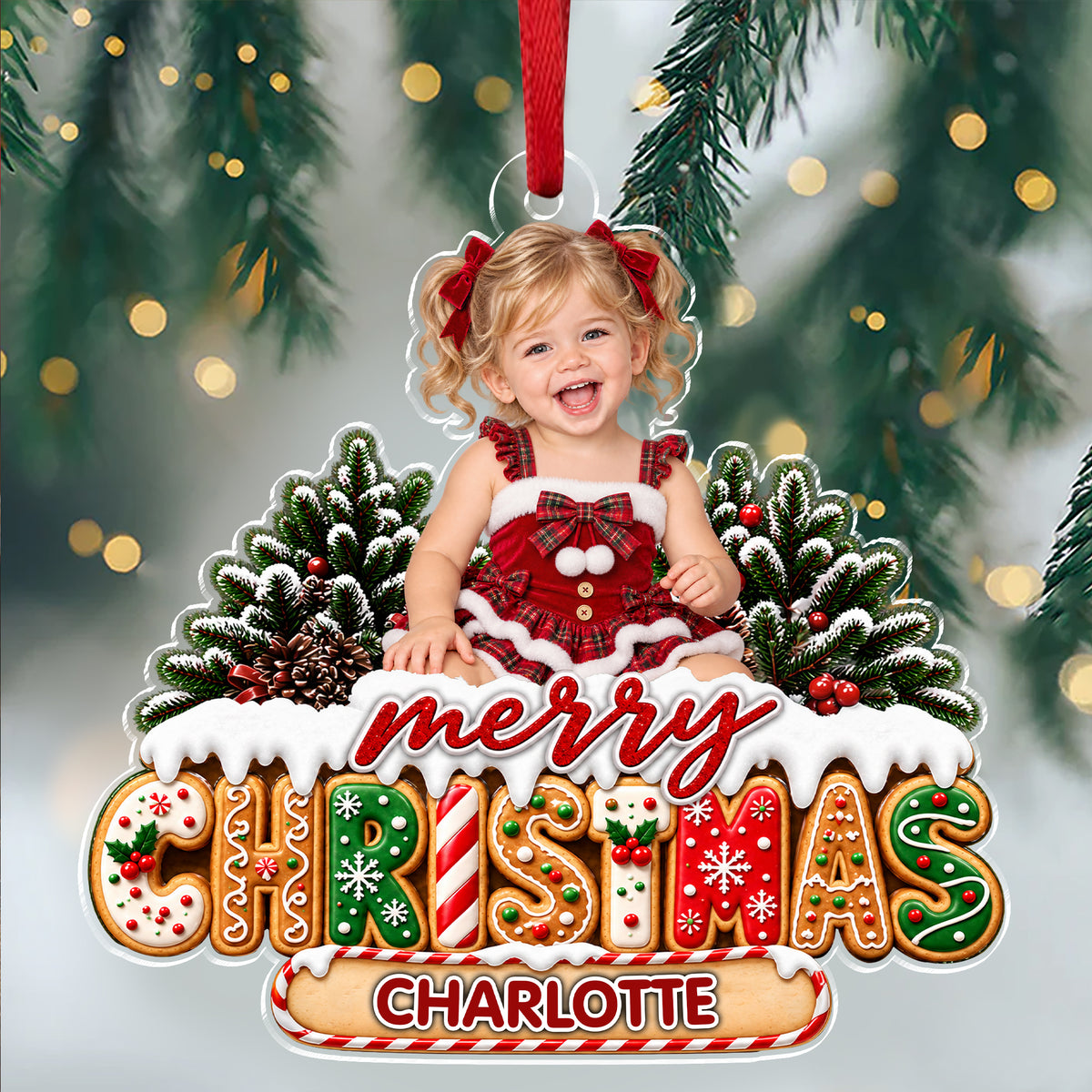 Custom Kid Photo Christmas Acrylic Ornament Unique Gift for Kids and Family LM32 670293