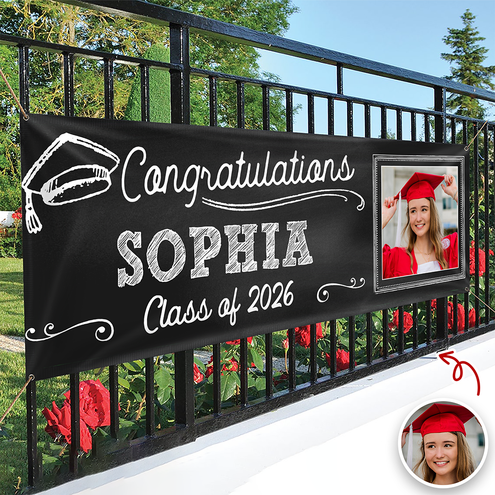 Personalized Photo Graduation Banner - 2026 Graduation Party Decorations HO82 901738