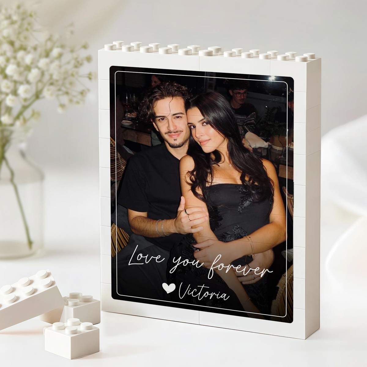 Personalized Couple Photo Building Block - Valentine's Day Gift For Boyfriend Husband HO82 901360