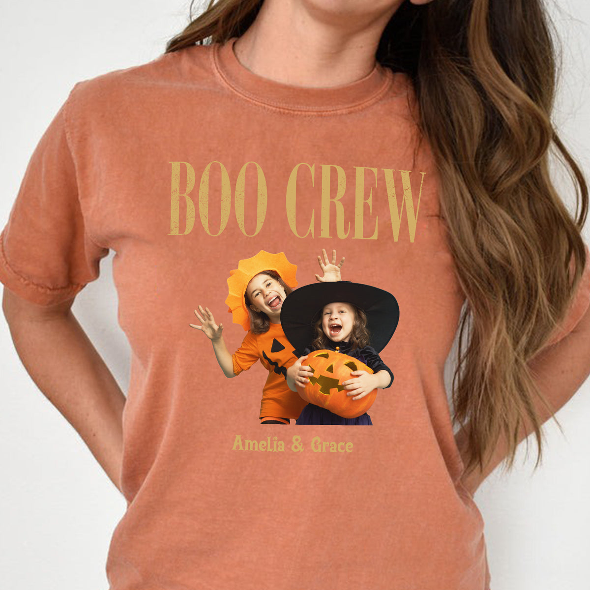Custom Kid Photo Halloween Boo Crew Comfort Shirt HO82 903168