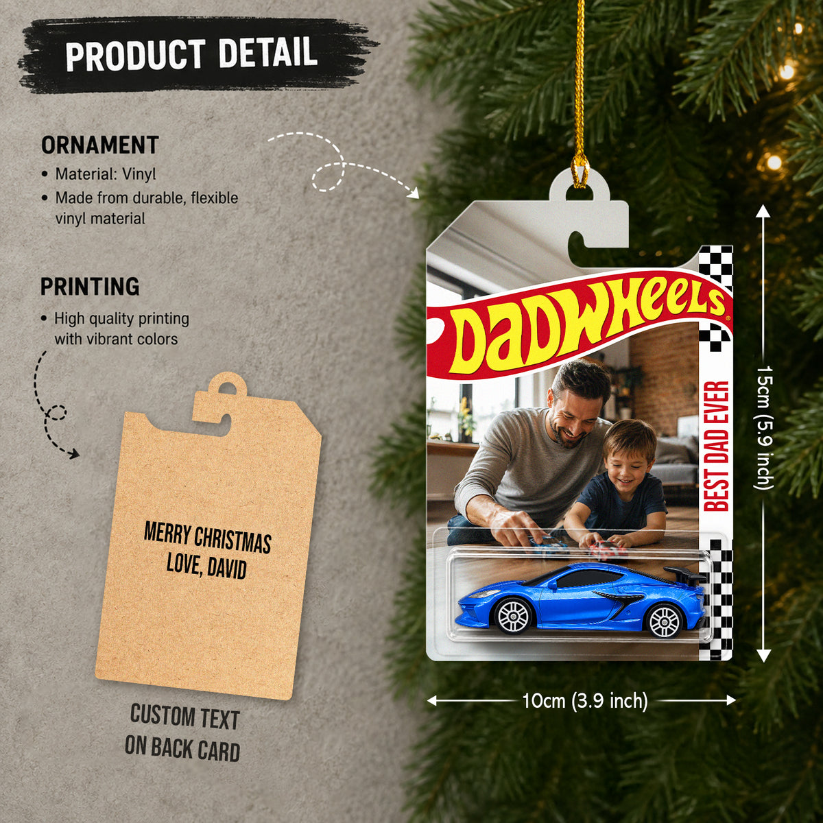 Personalized Dad Wheels Packaging Ornament for Dad, Christmas Day Gift LM32 669669
