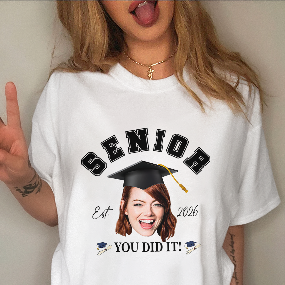 Custom Photo Senior Est.2026 You Did It Graduation Bright Shirt TH10 169001
