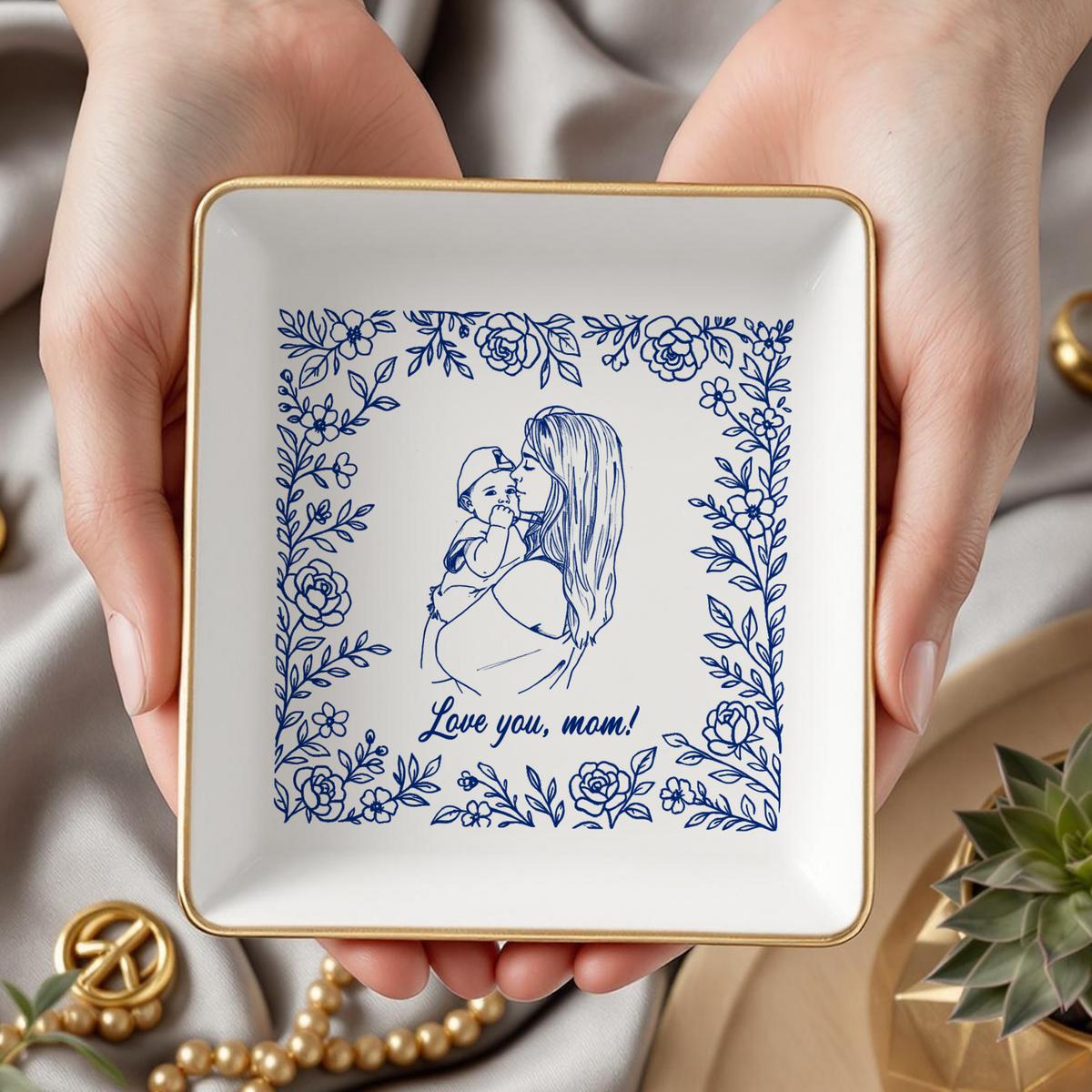 Custom Photo Mom Nana Jewelry Dish Gift For Mother’s Day HO82 901546