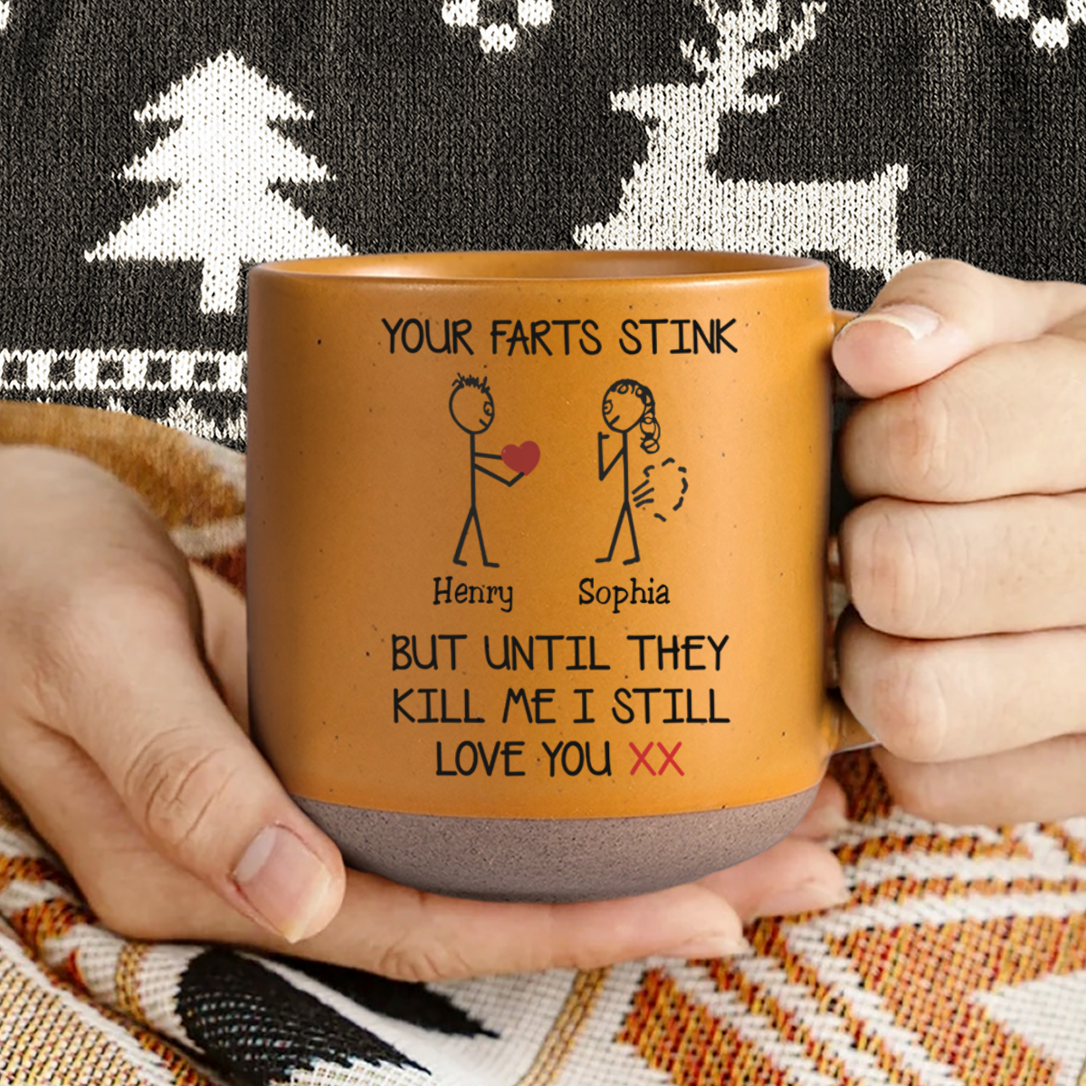Custom Name Your Farts Stink Pottery Mug, Funny Valentines Gift For Her HO82 901182