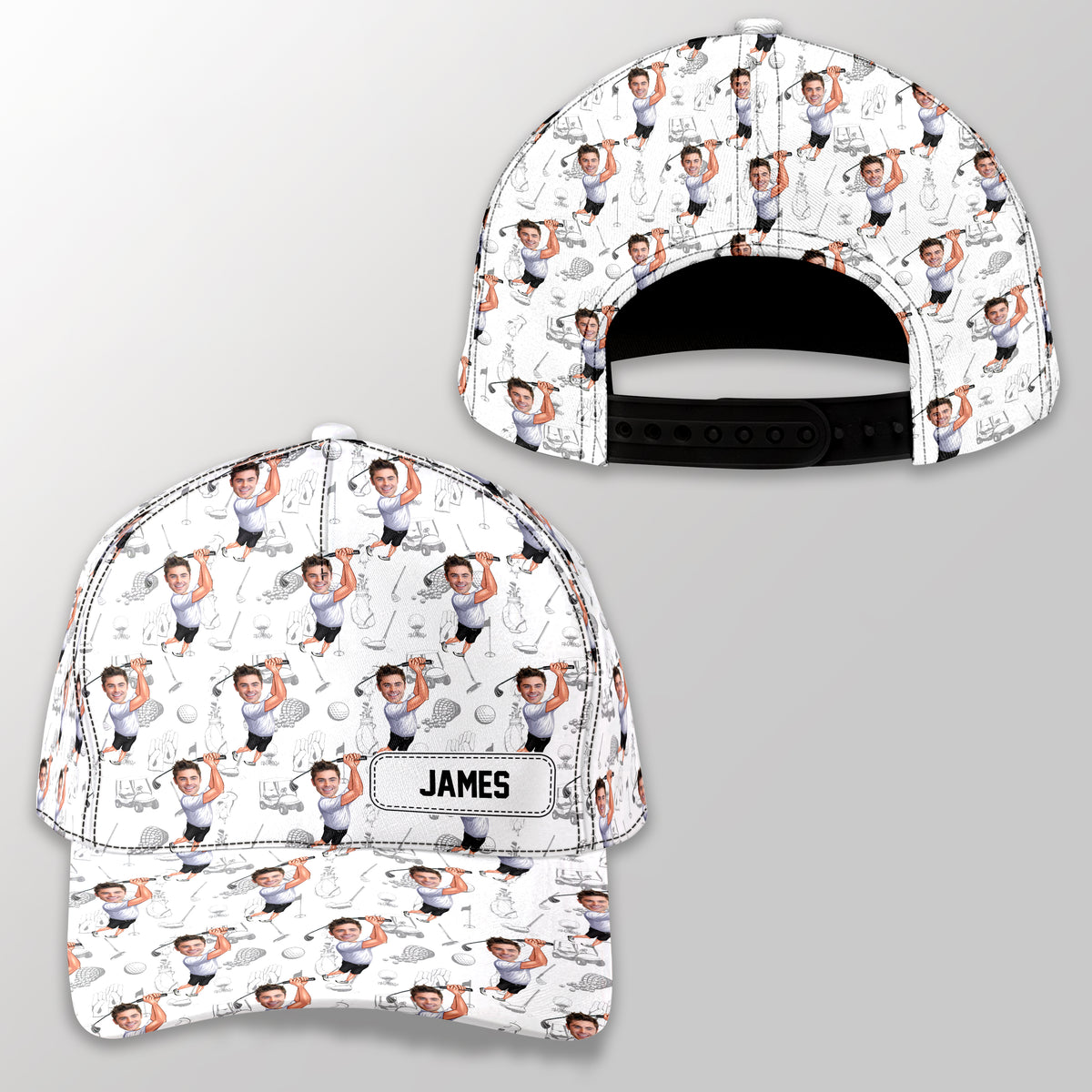 Custom Funny Golfer Photo Classic Cap - Golf Lovers Gift CH07 896350