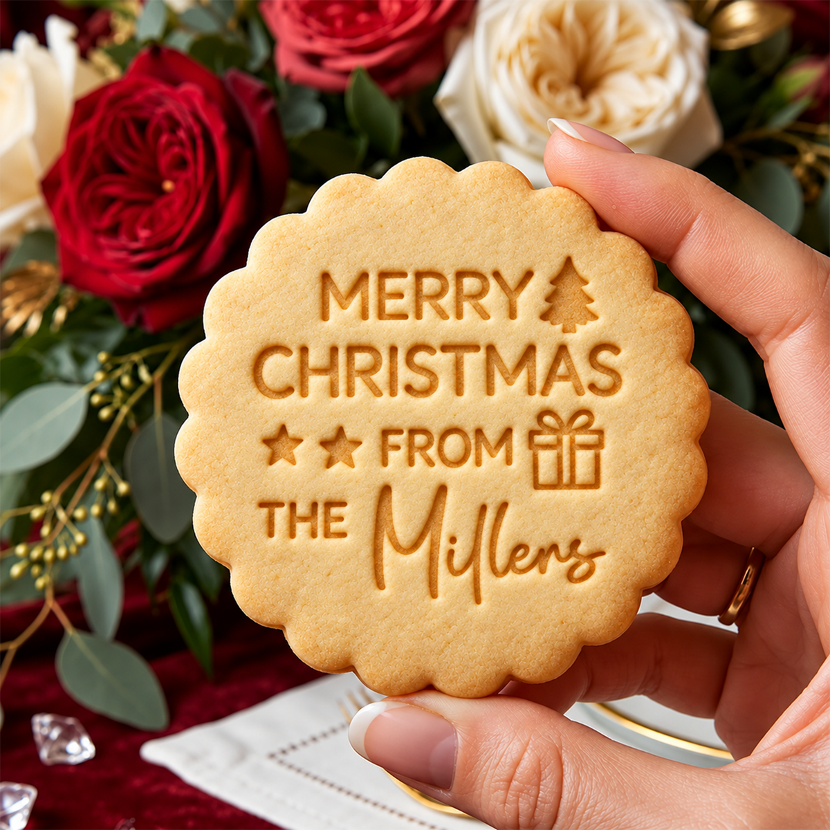 Personalized Name Merry Christmas From Cookie Stamp, Holiday Baker Gift HO82 904110