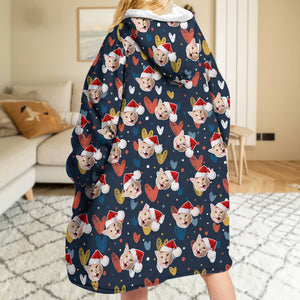 Custom Face Photo Dog Cat Hoodie Blanket  For Dog Cat Lovers HA75 898282