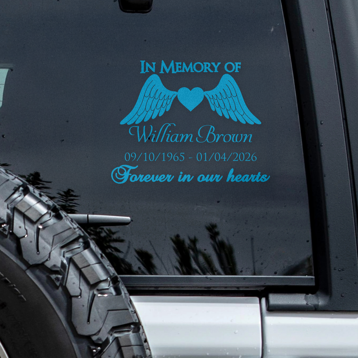 In Memory of Personalized  Memorial Car Window Decal Sticker Gift For Family HA75 920000