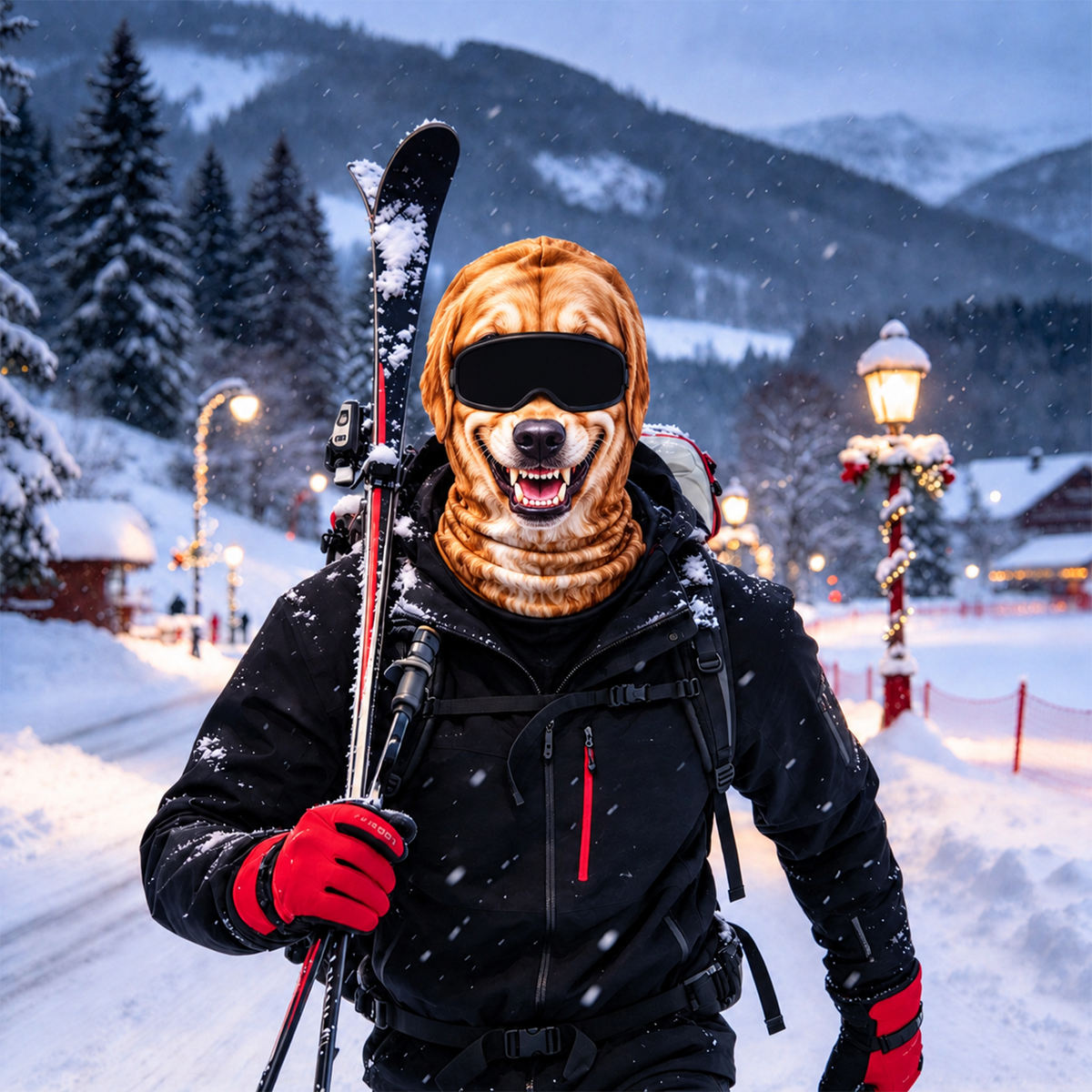 Funny Dog Face Ski Mask, 3D Novelty Animal Mask for Skiing & Snowboarding CH07 180836