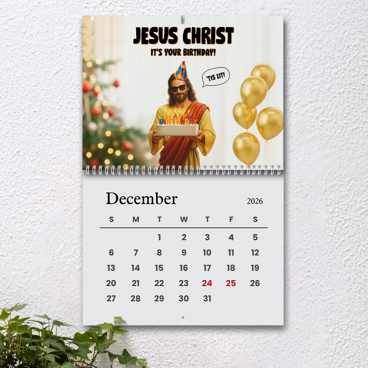 Funny Jesus Christ 2026 Satire Wall Calendar MEME Gift for Friends Family, Present LM32 897305