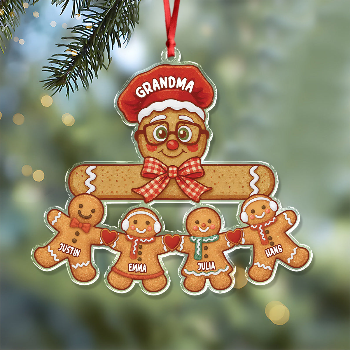 Personalized Gift Ginger With Love Grandkids Christmas Acrylic Ornament LM32 897111