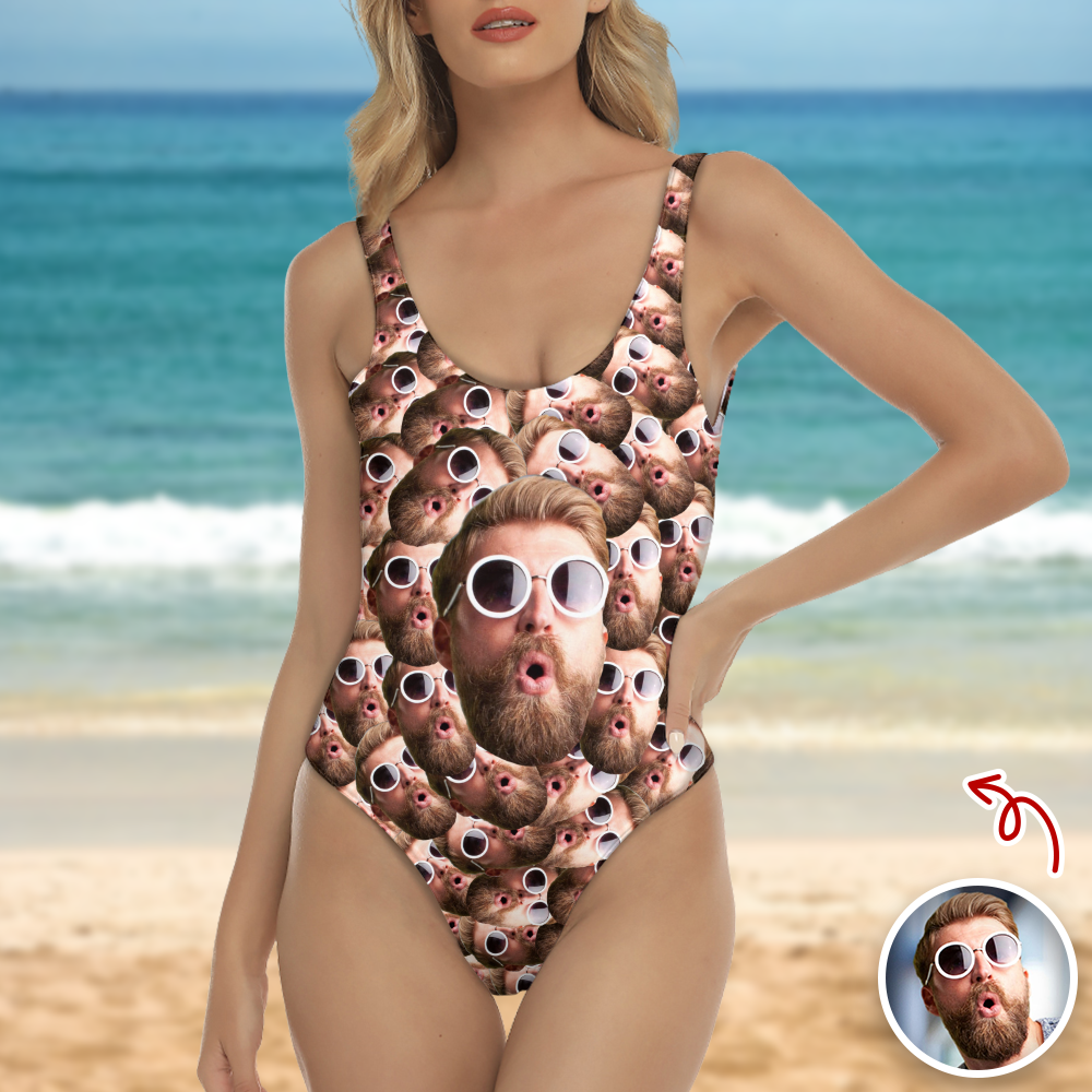 Custom Face One-Piece Swimsuit Beachwear Gift LM32 669497