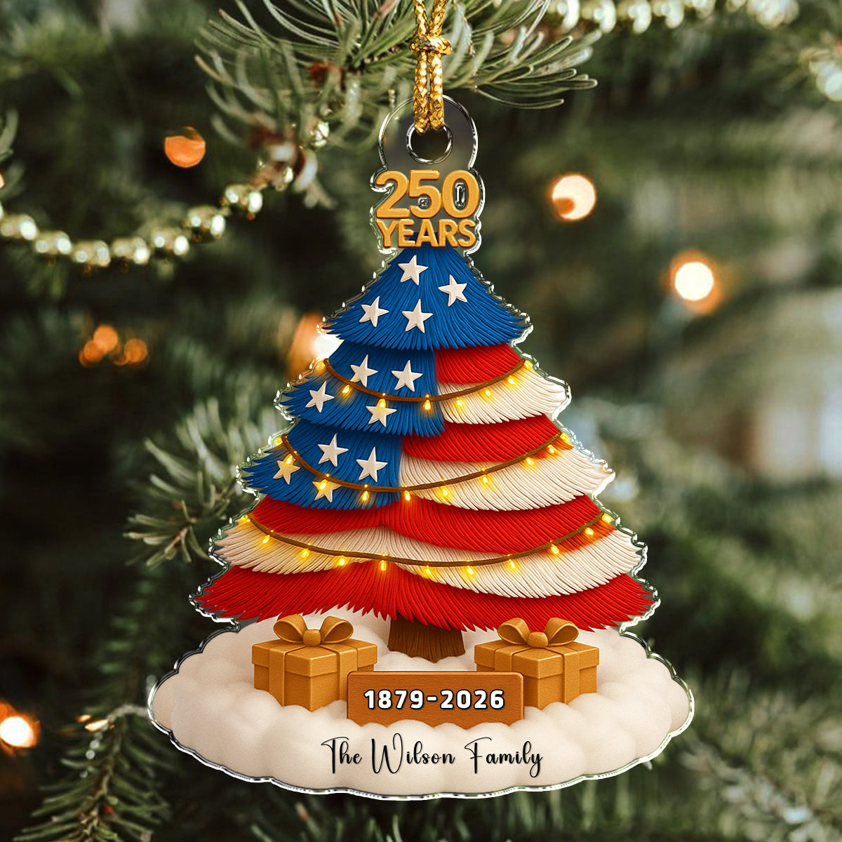Custom Family Name Acrylic Ornament 250 Years of The United States TH10 896555