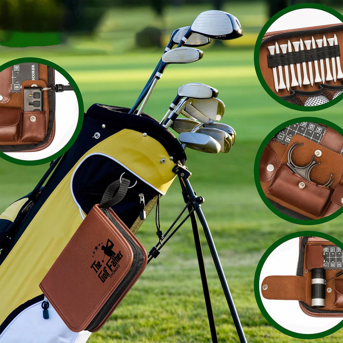 Custom Name The Golf Father Golf Gift Set, Unique Golf Enthusiast Gift, Golfers and Coaches Gift HO82 900804