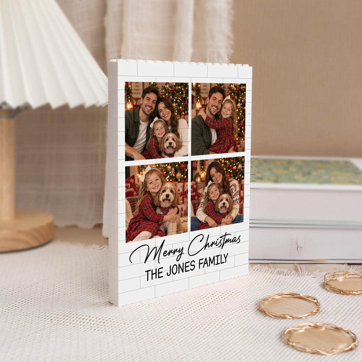 Personalized Family Photo Merry Christmas Building Brick Block CH07 180658
