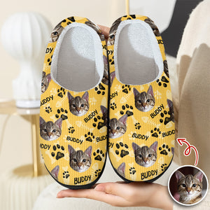 Custom Photo Cat Faces Slippers, Unique Funny Gift HA75 892972