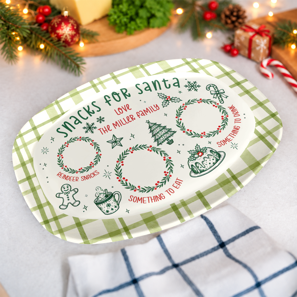 Personalized Snack For Santa Platter, Gift for Christmas TH10 171331