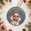 Custom Dog Photo Forever In Out Hearts Ceramic Ornament For Christmas Decor TH10 171199