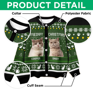 Custom Photo Meowy Christmas Ugly Cardigan For Cat Lover TH10 896575