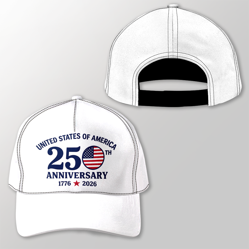 250th Anniversary 1776-2026 Patriotic USA AOP Cap TH10 170217