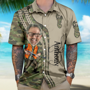 Custom Dad Photo Best Dad Ever Hunting Hawaii Shirt Gift For Hunting Lovers HO82 893792