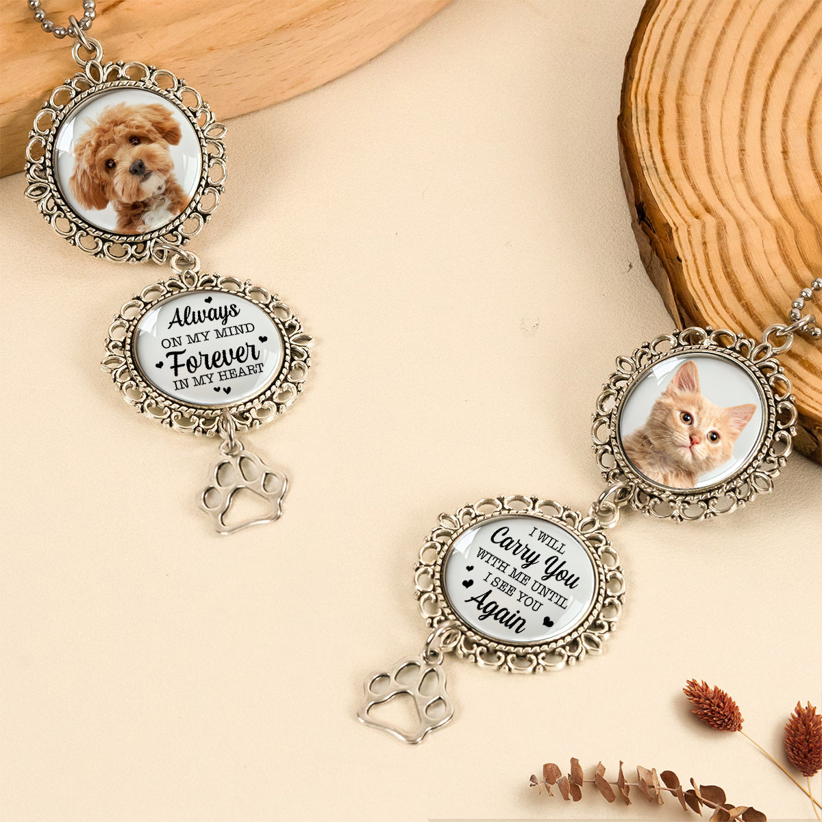 Custom Photo Always On My Mind For Pet Memorial Car Hanging Ornament With Charm TH10 892459