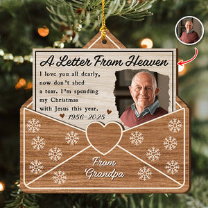 Custom Photo A Letter From Heaven - Personalized 2-Layered Wooden Ornament CH07 895708