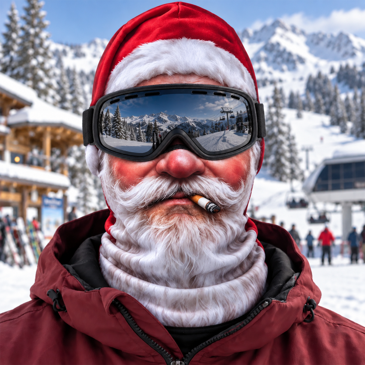 Funny 3D Santa Face Ski Mask, 3D Novelty Mask for Skiing & Snowboarding CH07 180766