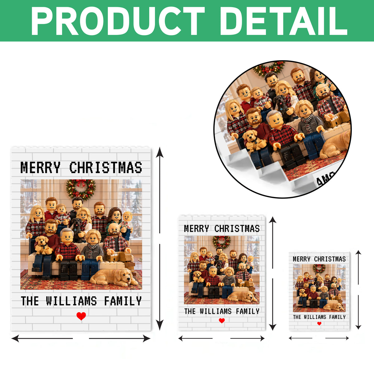 Personalized Lego Photo Merry Christmas Building Brick Blocks Gift For Family TH10 171543