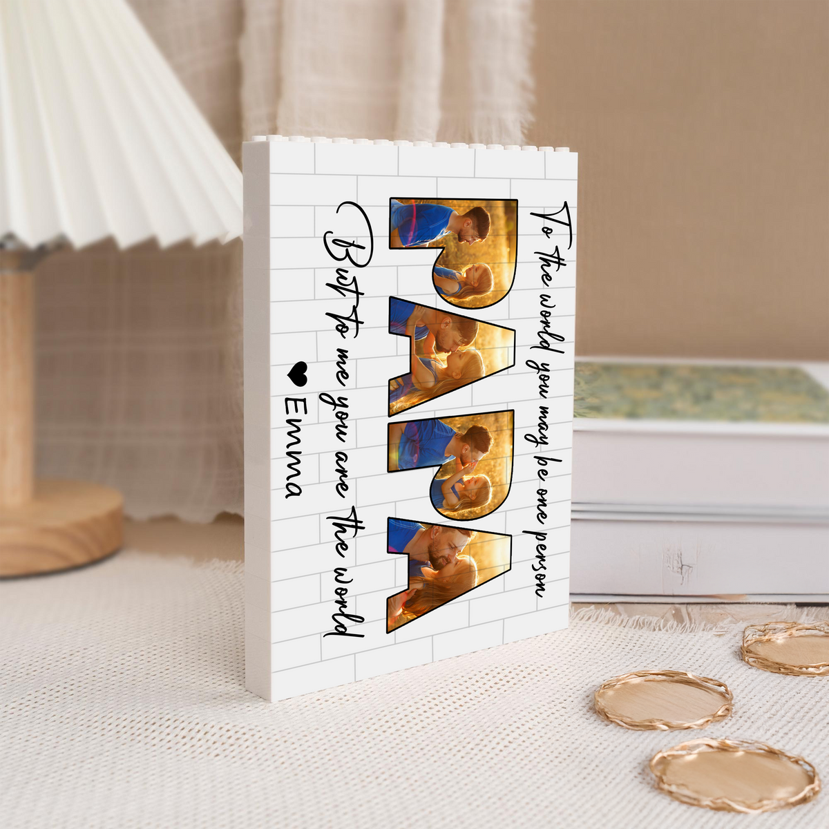 Custom Photo Happy Father's Day Rectangle Shaped Building Brick Blocks Gift LM32 893587