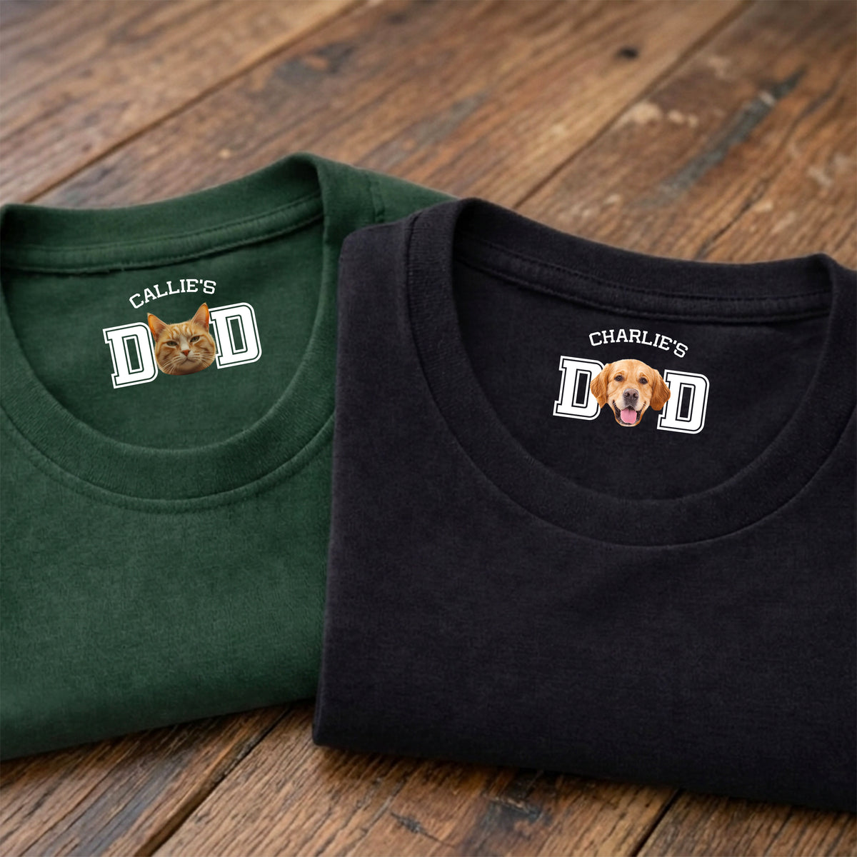 Custom Photo Dog Cat Dad Mom Neck Print Back Shirt LM32 899409