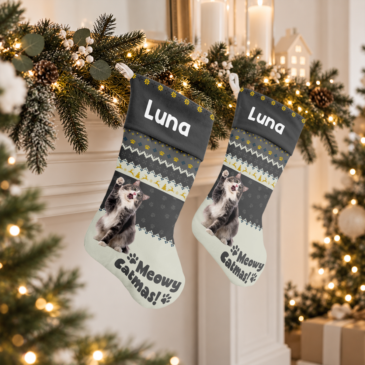 Custom Dog Photo Funny Christmas Stocking HO82 903756