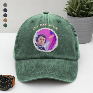 Charlie Kirk - Live Free Or Die Washed Denim Baseball Cap HO82 65792