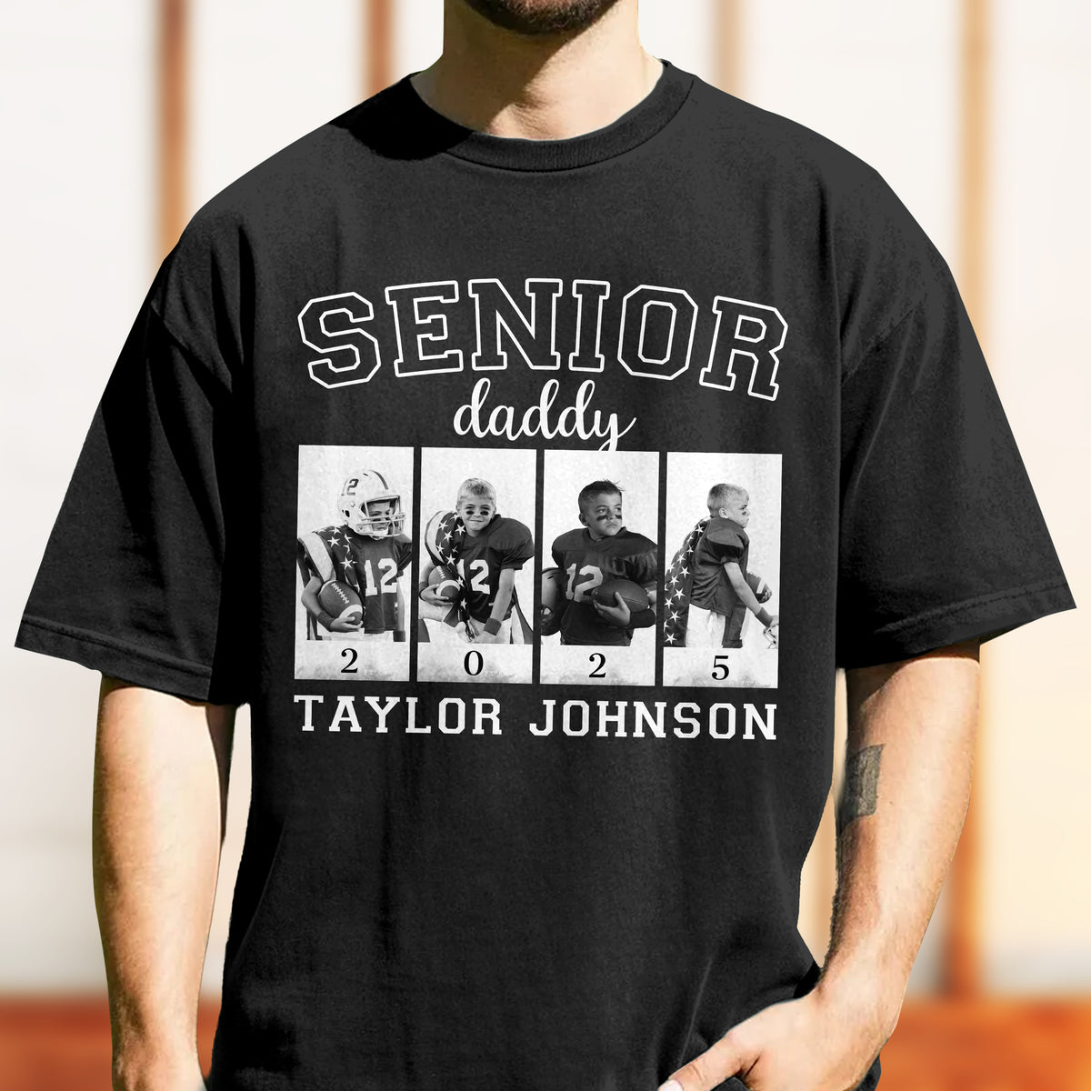 Custom Photo Senior Football Mama Comfort Color Shirt Gifts For Football Mom, Football Lover CH07 899444