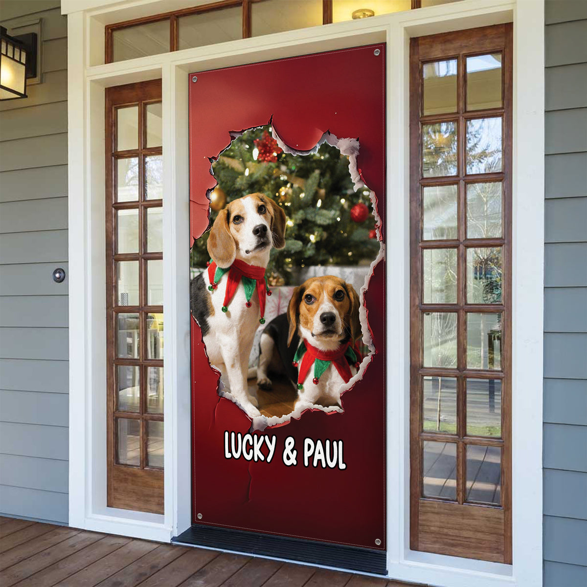 Custom Dog Photo Christmas Door Cover Gift For Dog Lovers TH10 896567