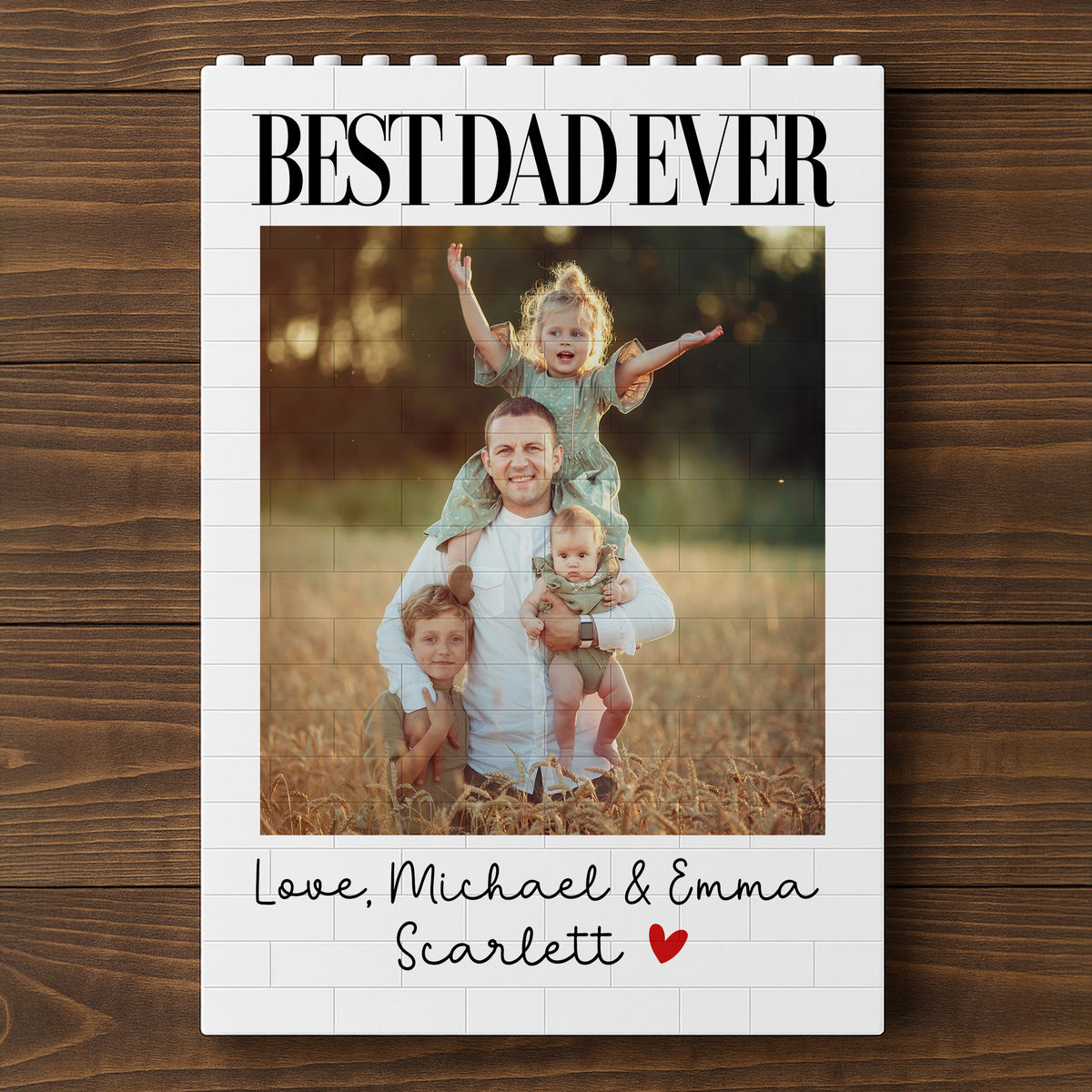 Custom Photo Best Dad Ever Personalized Building Block Father's Day Gift for Dad from Kids HA75 921496