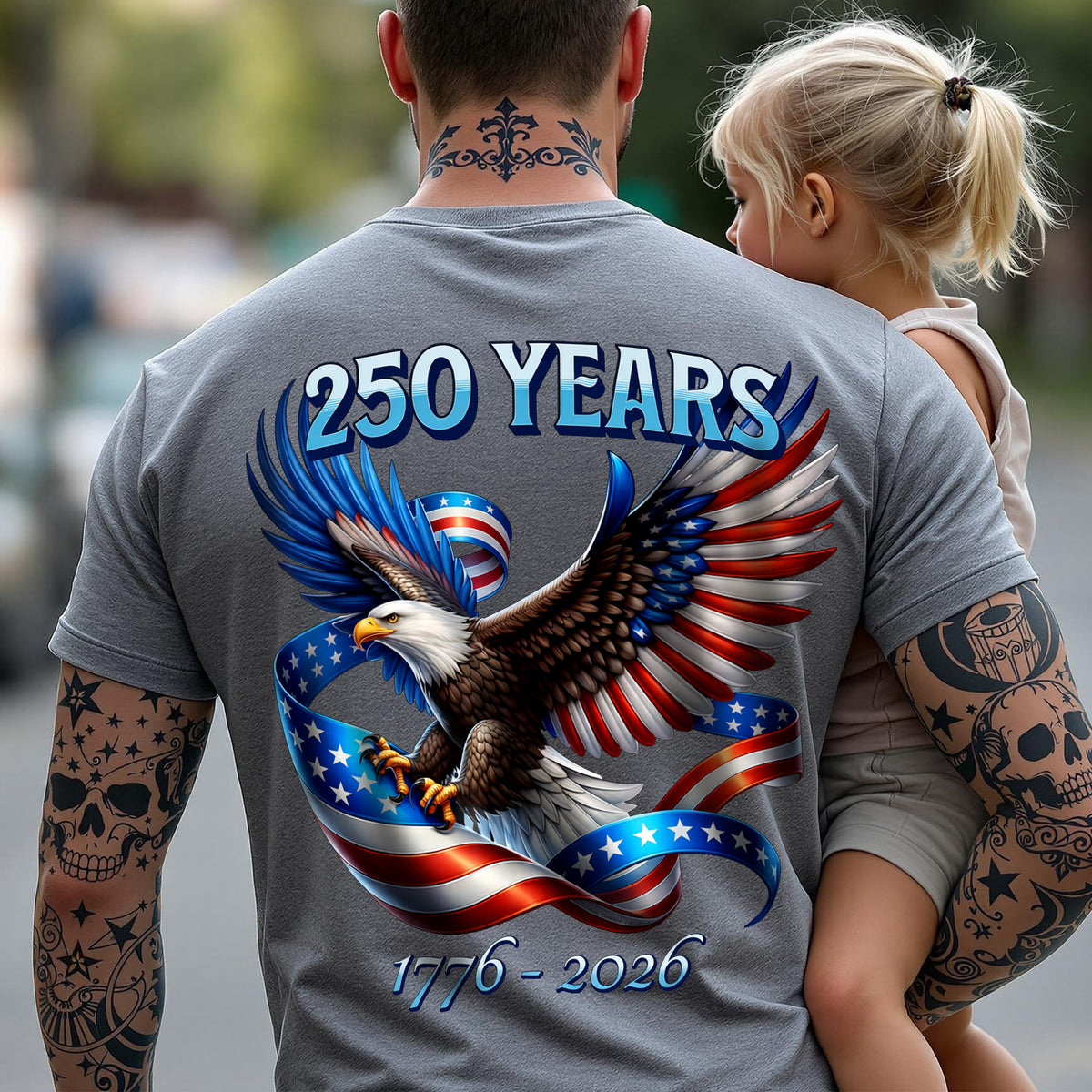 Patriotic Eagle and Flag 250 Years 1776-2026 Back Shirt CH07 911210