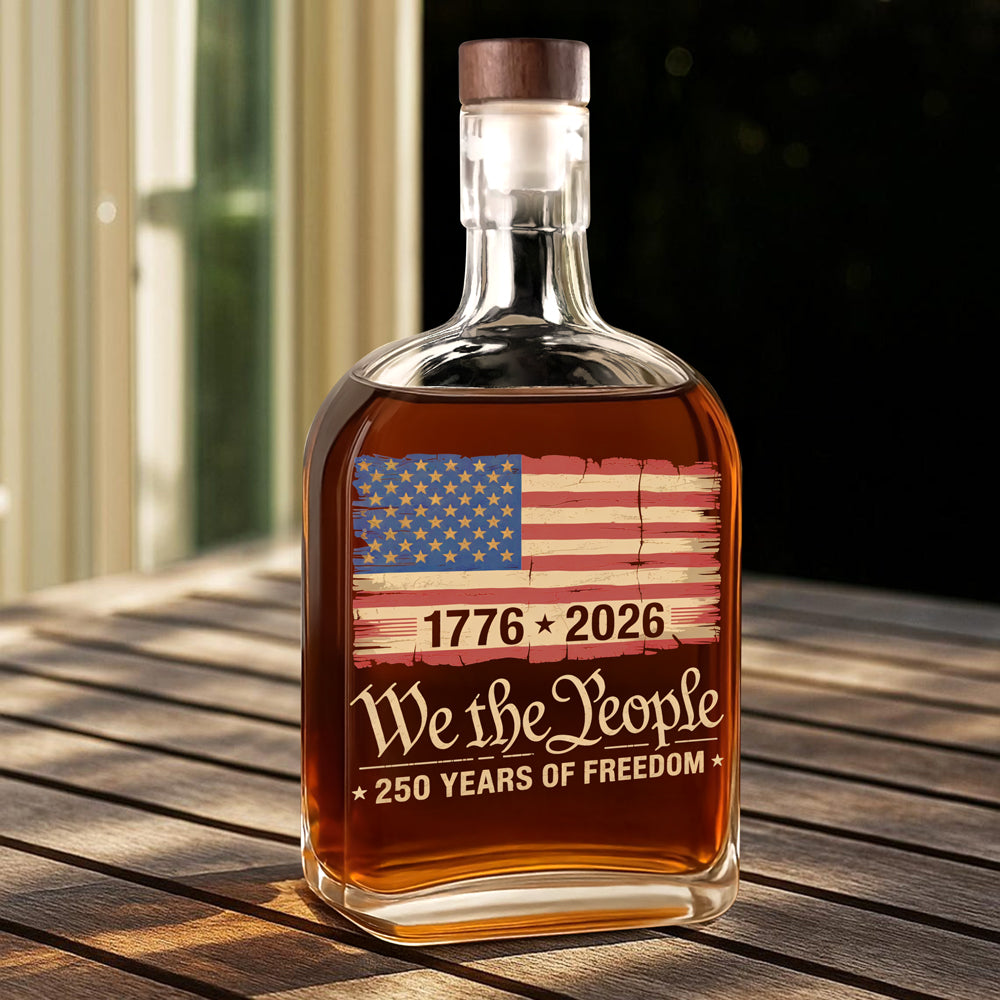 America 250th Birthday US Flag 250 Years We The People Whiskey Bottle HO82 894630